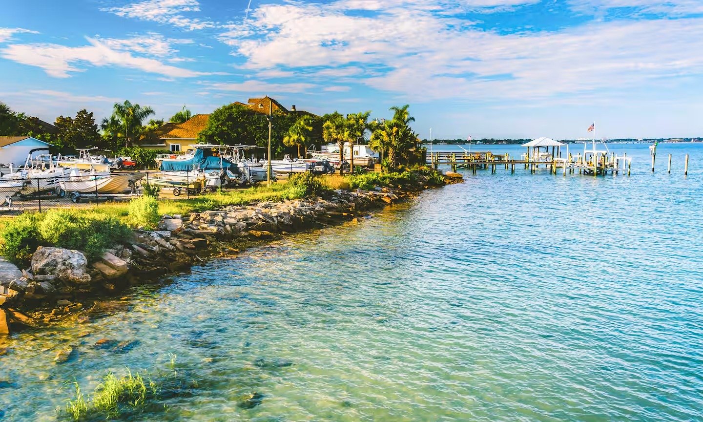 Saint Augustine South neighborhood along the Intracoastal Waterway